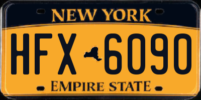 NY license plate HFX6090