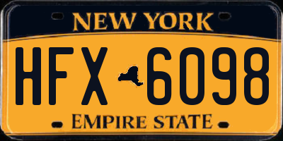 NY license plate HFX6098