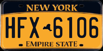 NY license plate HFX6106