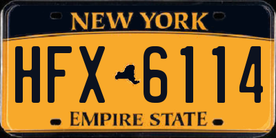 NY license plate HFX6114