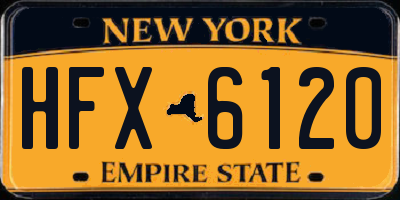 NY license plate HFX6120