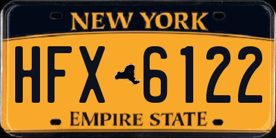 NY license plate HFX6122
