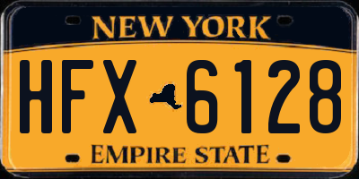 NY license plate HFX6128