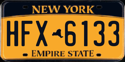 NY license plate HFX6133