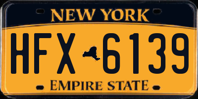 NY license plate HFX6139