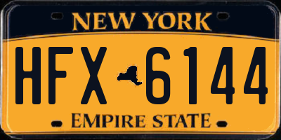 NY license plate HFX6144
