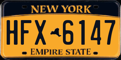 NY license plate HFX6147