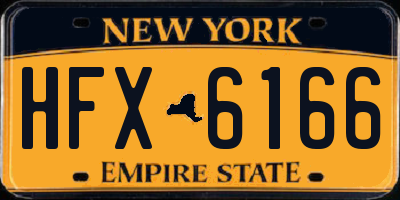 NY license plate HFX6166