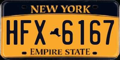 NY license plate HFX6167