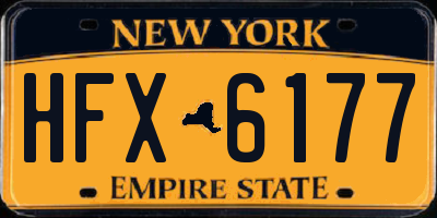 NY license plate HFX6177