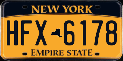 NY license plate HFX6178