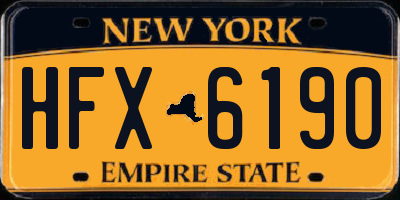 NY license plate HFX6190