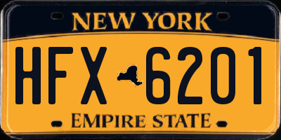 NY license plate HFX6201