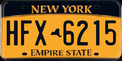 NY license plate HFX6215