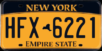 NY license plate HFX6221