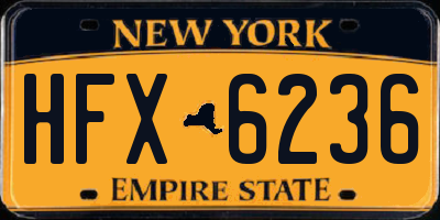 NY license plate HFX6236