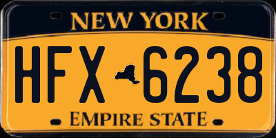 NY license plate HFX6238