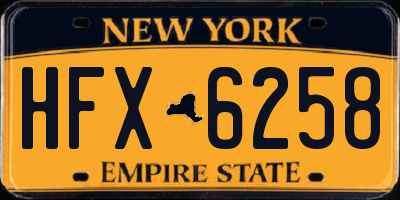 NY license plate HFX6258