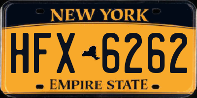 NY license plate HFX6262
