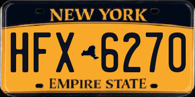 NY license plate HFX6270