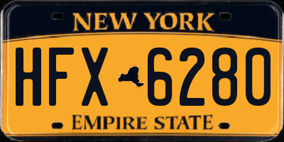 NY license plate HFX6280