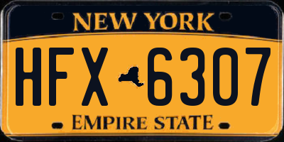 NY license plate HFX6307