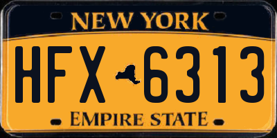 NY license plate HFX6313