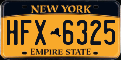 NY license plate HFX6325