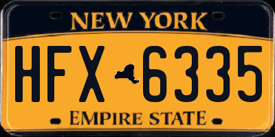 NY license plate HFX6335