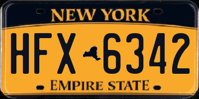 NY license plate HFX6342