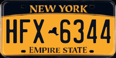 NY license plate HFX6344