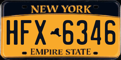 NY license plate HFX6346