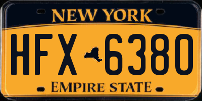 NY license plate HFX6380