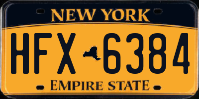 NY license plate HFX6384