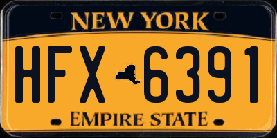 NY license plate HFX6391
