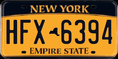 NY license plate HFX6394