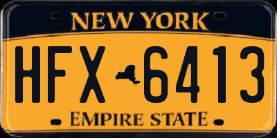 NY license plate HFX6413