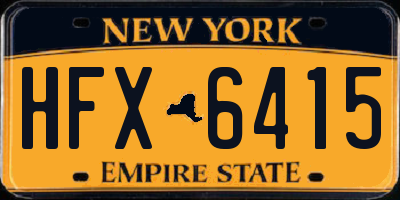 NY license plate HFX6415