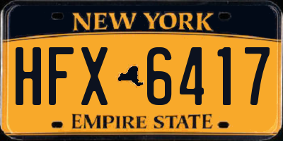 NY license plate HFX6417