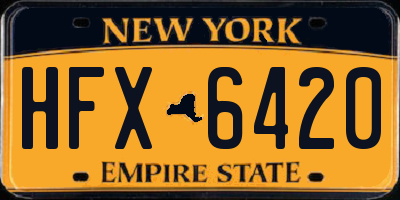 NY license plate HFX6420