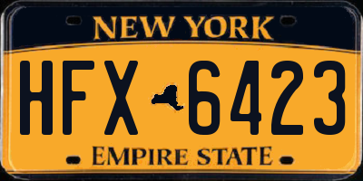 NY license plate HFX6423