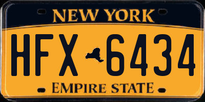 NY license plate HFX6434