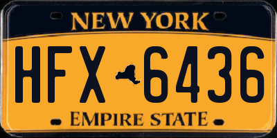 NY license plate HFX6436