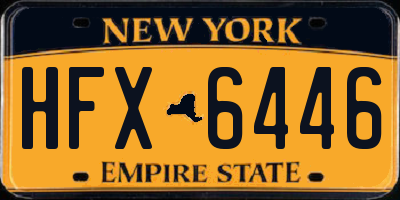 NY license plate HFX6446