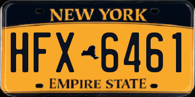NY license plate HFX6461