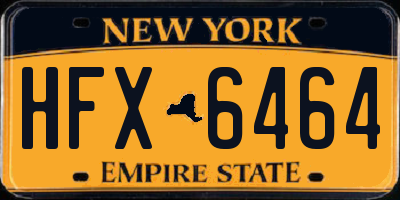 NY license plate HFX6464