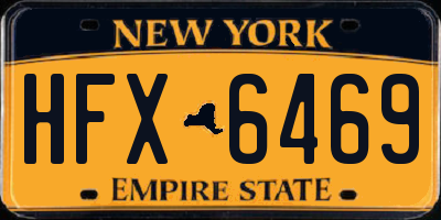 NY license plate HFX6469