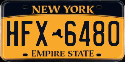NY license plate HFX6480