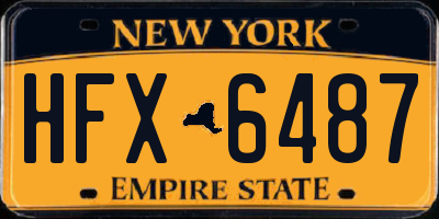 NY license plate HFX6487