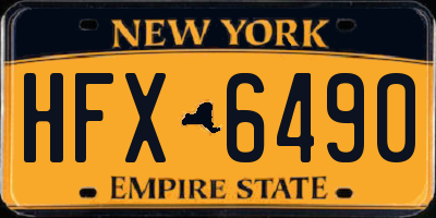 NY license plate HFX6490